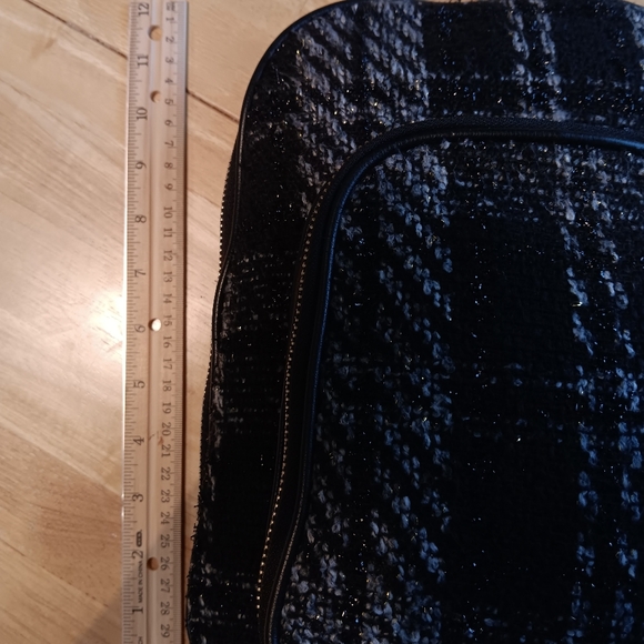 INC Tweed Fabic Blk & Gray Small Backpack Purse - Picture 7 of 10